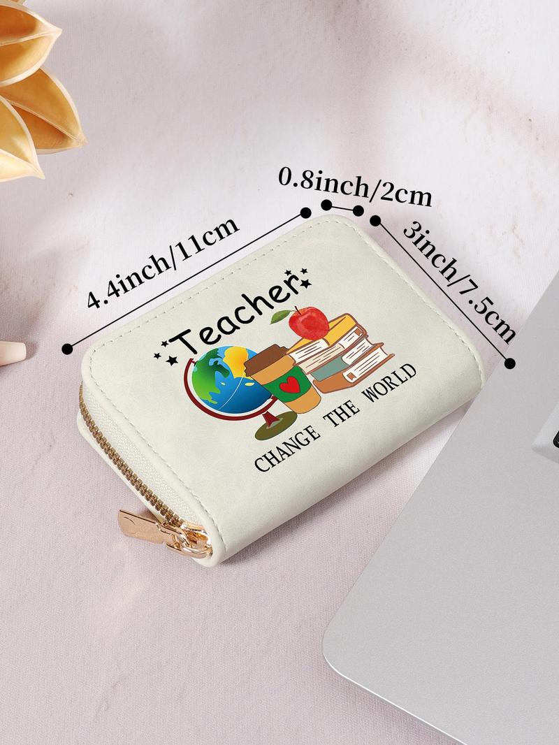 Product Introduction of Cartoon Graphic Pattern Zipper Card Holder for Women, Cute Multi-purpose Card Storage Bag, Fashionable Card Holder for Outdoor, Travel and Back To School Use 1