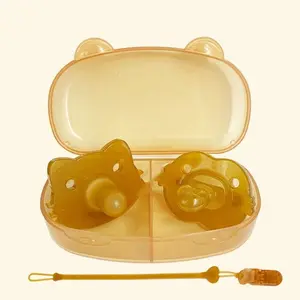 Kompeng bayi Dot bayi putting bayi empeng bayi slikon motif kartun BPA FREE dengan rantai dan Kotak kompeng newborn kompeng silicon kompeng lembut kompeng anak pacifier