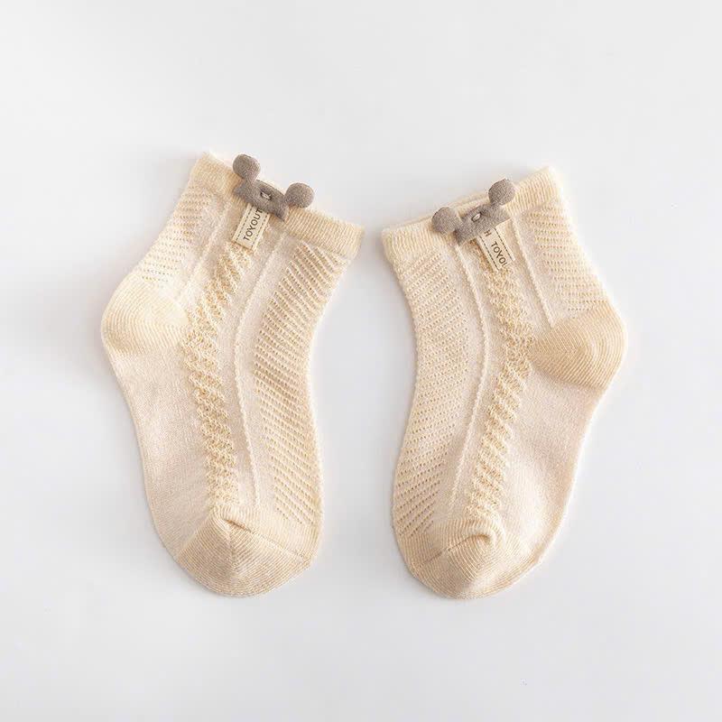 Bộ 4 đôi tất lưới Mickey điều hoà Cotton mềm mịn thoáng khí cho bé từ 0-3 tuổi - Vải Cotton 4
