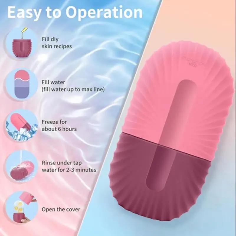 Shell Shaped Silicone Ice Face Roller, 1/2/3 Counts Ice Press Massage Face Roller, Face Cooling Ice Mold, Facial Skin Care Tool for Women 4