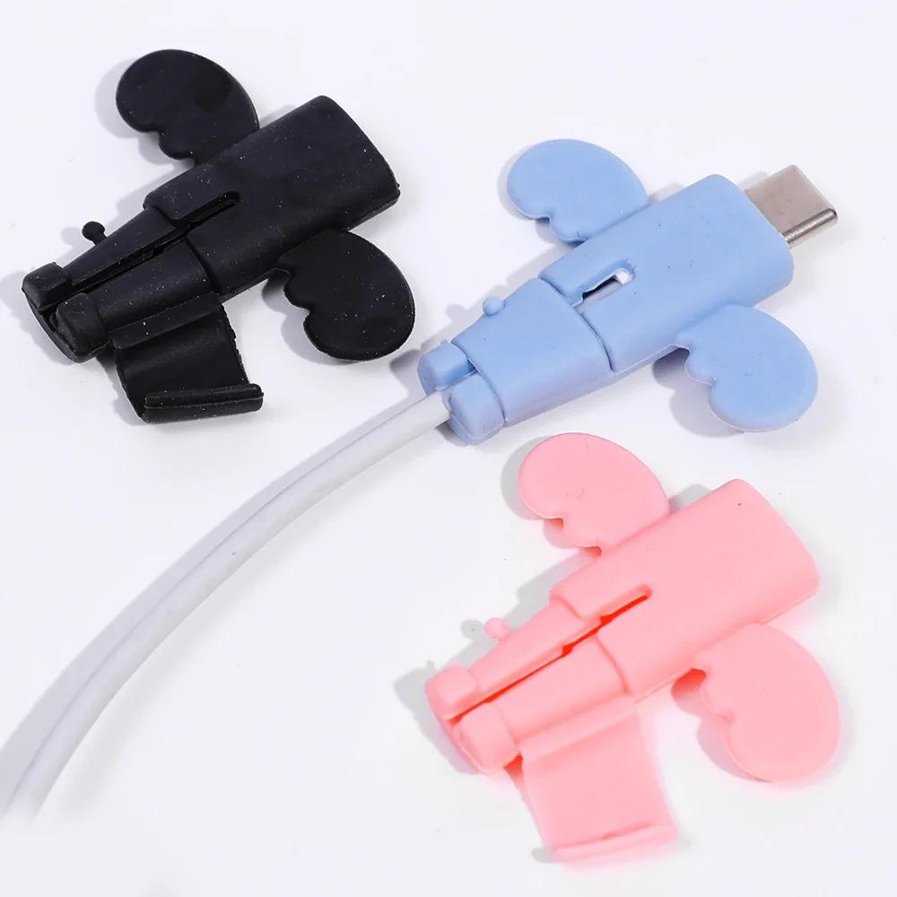 1/2/4/5Pcs Pelindung Kabel Charger Silikon Untuk Ponsel Iphone Samsung Xiaomi Universal Penggulung Kabel Data Anti-Patah
