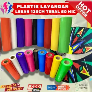 PLASTIK LAYANGAN KRESEK LAYANGAN METERAN TEBAL LEBAR 120CM CERAH