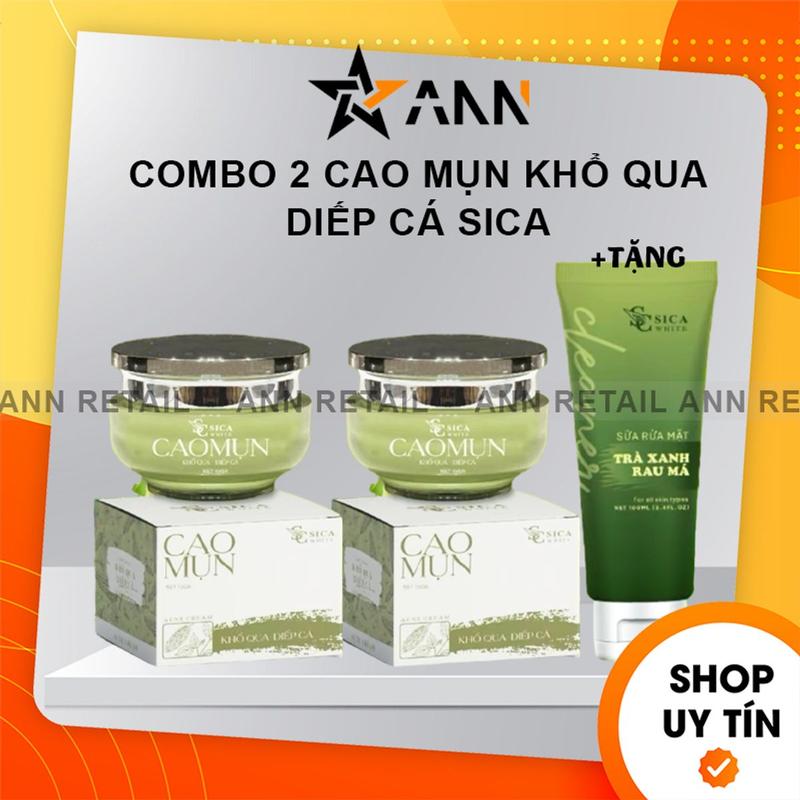 [Chính Hãng][Tặng Sữa Mặt] Combo 2 Hộp Kem Face Cao Mụn Sica White Chiết Xuất Khổ Qua Diếp Cá