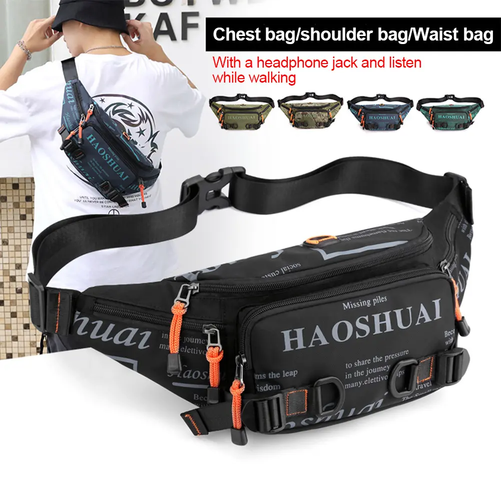 Unisex Waterproof Nylon Belt Fanny Pack Shoulder Messenger Bag Large Capacity Travel Pouch Sling Chest Waist Bags #451675