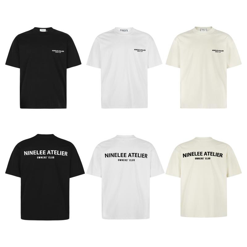 Áo thun nam cổ tròn in chữ NINE LEE ATELIER Phong Cách Tối Giản Thanh Lịch Menswear aothun basic