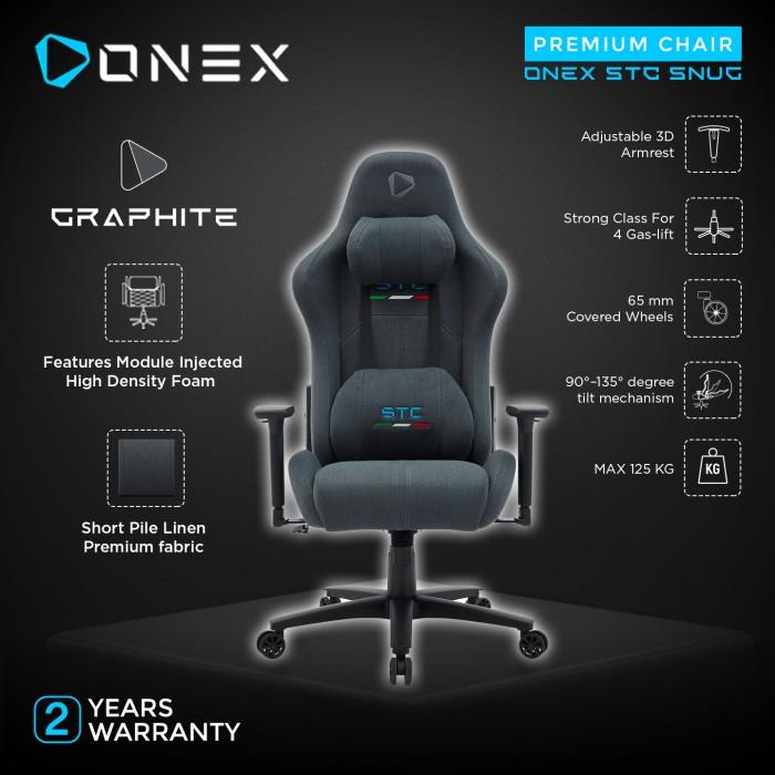 ONEX STC SNUG SERIES FABRIC PREMIUM GAMING CHAIR KURSI - GRAPHITE ...