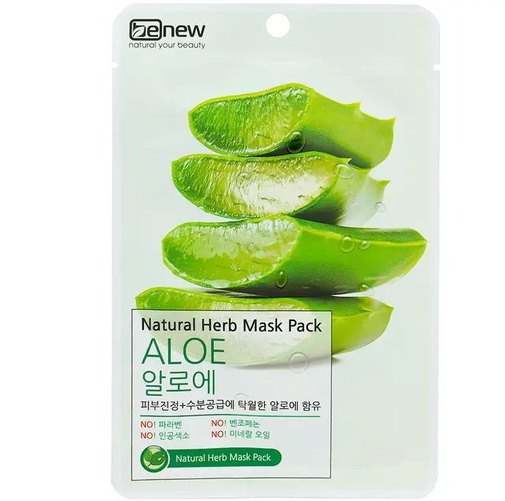 Đắp mặt nạ lô hội Benew Natural Herb Mask Pack Trắng Mịn, Mềm Da Hàn quốc 22ml/Gói Làm Đẹp Da Women Dưỡng Da Mặt Skincare Nữ Cho Mặt Dưỡng Ẩm Da