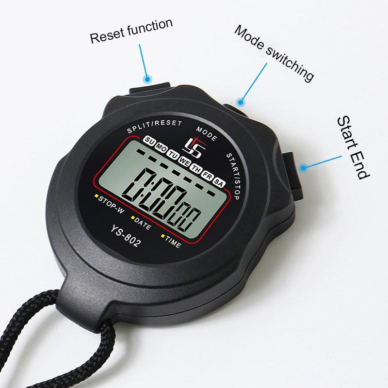 Digital Stopwatch Sports Alarm Clock Running Timer And Code Referee Track Table Fitness W9E6 5
