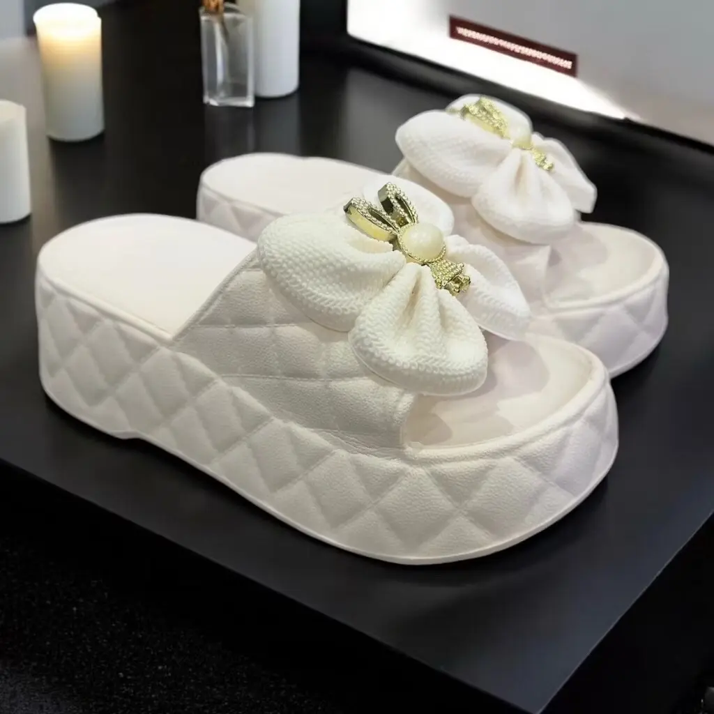 Dép bánh mì nữ đúc nguyên khối tăng chiều cao 6cm D7706 - Hàng chính hãng - DéP, Shoes Women Sandal GiàY Caro Nhung