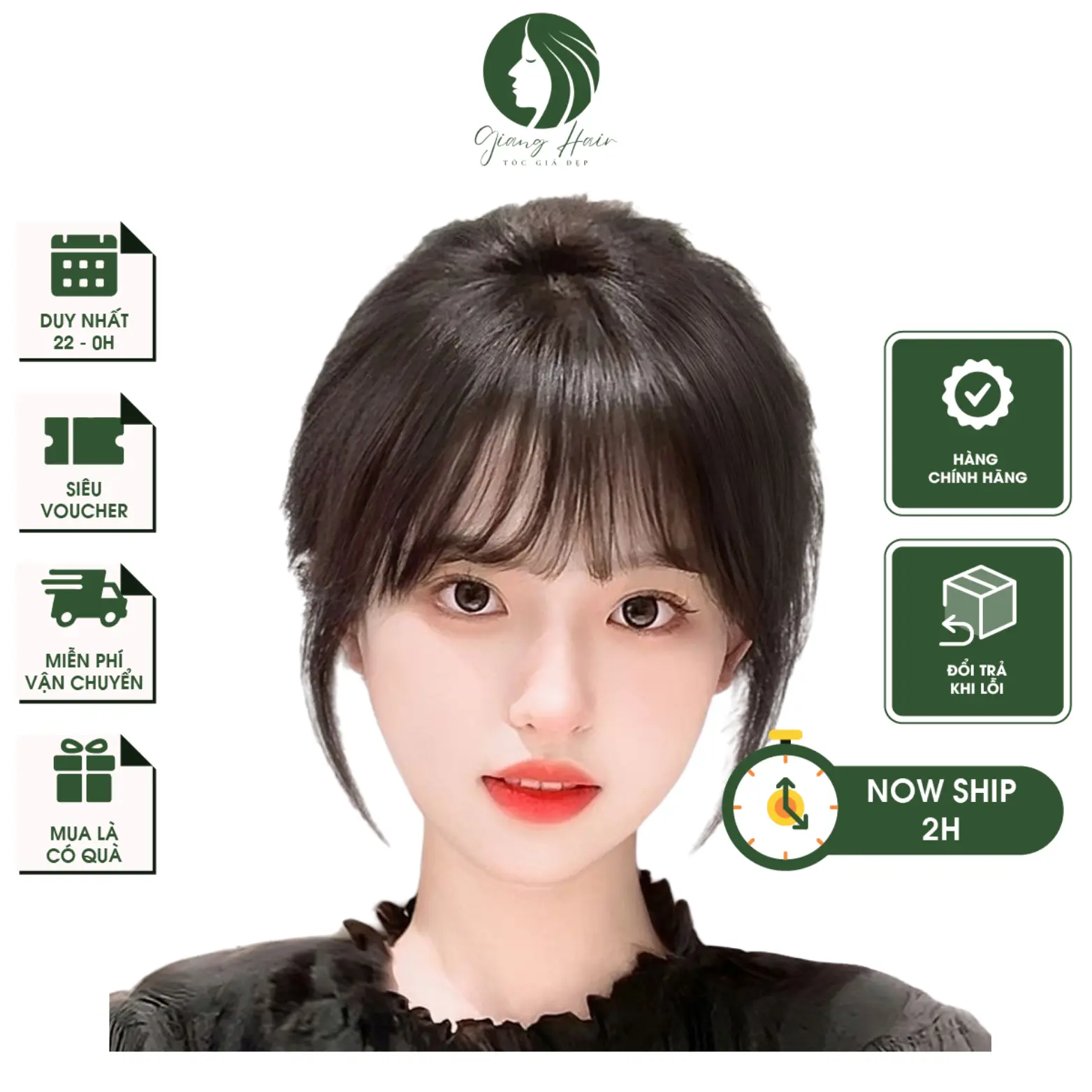 Tóc mái mái giả thưa phong cách Hàn Quốc nhiều màu dễ thương-M23