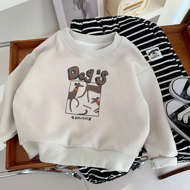 Áo Nỉ Bông cho bé In Con Hươu 2024 , Chất Nỉ bông Cotton