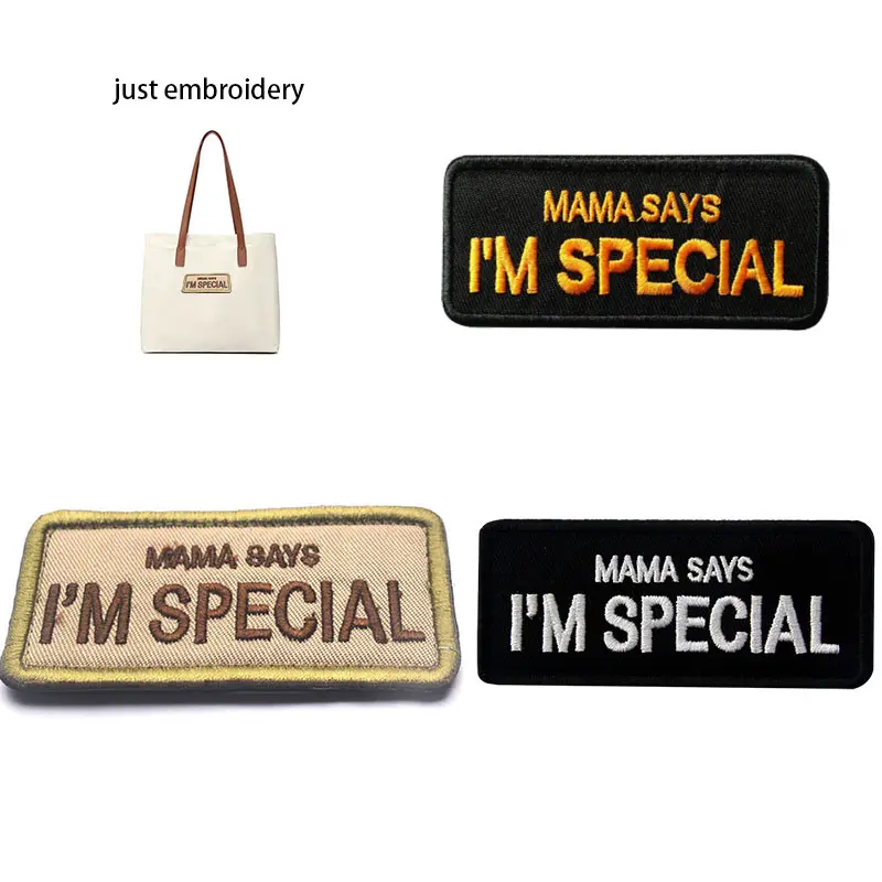 Stylish Back Hand Embroidered Patch With English Letters Perfect For Clothing And Accessories V00023