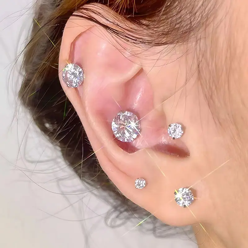 Nam Châm Đinh Tán Tai Nghe Lung Linh 6mm / 8mm, Không Kẹp Xương Tai, Đinh Tán Xương Tai, Mặt Hàng Quà Tặng