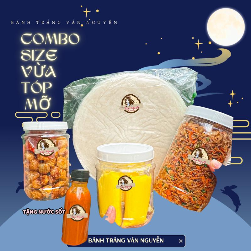  Combo TÓP MỠ Size VỪA TẶNG sốt tắc. Bánh Táng Vân Nguyễn. Bánh tráng phơi sương 500gr,tóp mỡ 150gr. muối tép hành phi 300gr bơ trứng gà 300gr Ăn Vặt . Bánh Táng Vân Nguyễn Food Snack 