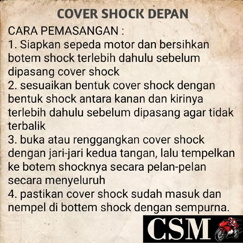 Covershock Depan Sepeda MOTOR METIC / Motor Beat, Vario, Mio, Scoopy, Spacy, Aerox, Spin, New soul GT, Nex11, PCX. 6