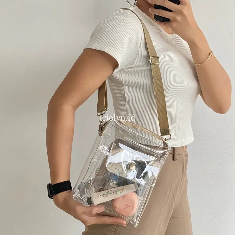 Tas pvc selempang transparan tas konser 0