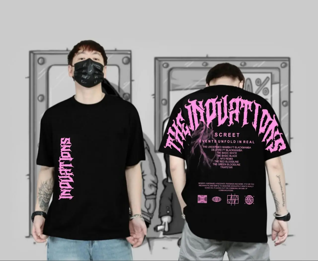 Kaos Tshirt Pria Terbaru The Induation Screet Warna Hitam Putih Distro Lengan Pendek Motif Sablon Bergambar Bahan Katun Kaos Sablon Dilengan Bisa Cod Combed High Basic Crewneck kaos  polos