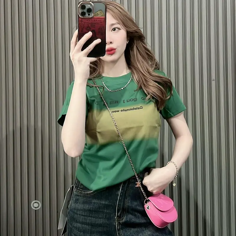 Áo thun nữ dáng ôm borip NY phối màu ngang áo cá tính, trẻ trung, năng động- B14 [Women] Top Cotton Cổ Tròn 4