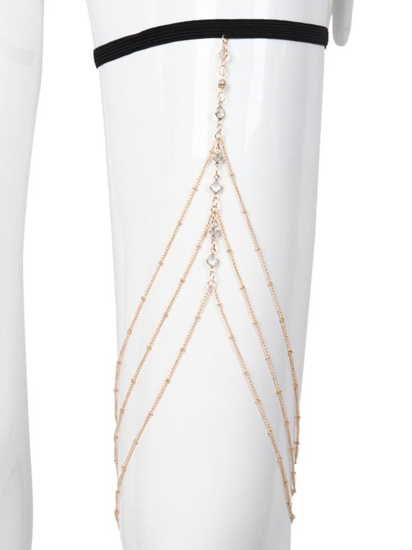 Women's Elegant Rhinestone Decorated Body Chain, Fashionable Multilayer Thigh Chain for Party, Daily Clothing Decor, Trendy All-match & Exquisite Jewelry for Gift 4