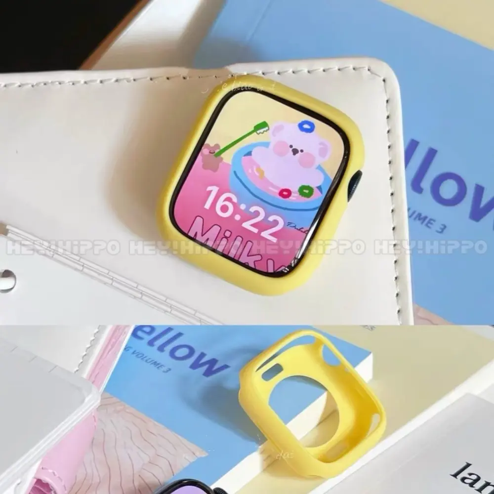 Color silicone protective case suitable for smartwatch series 10/9/8/7/6/5/SE/4/3/2/1 Candy colored soft case suitable for iwatch 49/46/45/44/42/41/40/38mm