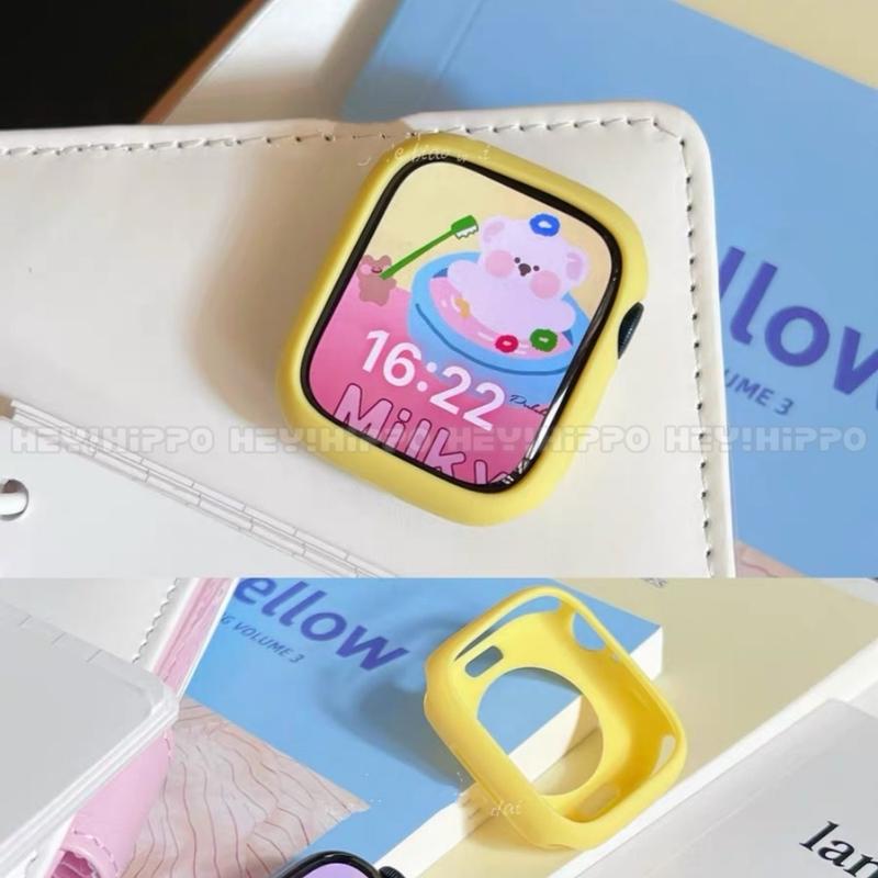 Product Introduction of Color silicone protective case suitable for smartwatch series 10/9/8/7/6/5/SE/4/3/2/1 Candy colored soft case suitable for iwatch 49/46/45/44/42/41/40/38mm 6