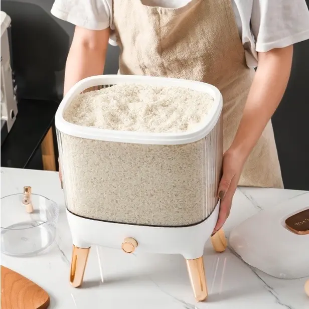 (READY STOCK) Dispenser Beras Rice Box Tempat Penyimpanan Beras Otomatis Dengan Wadah Pengering Beras Putih 3