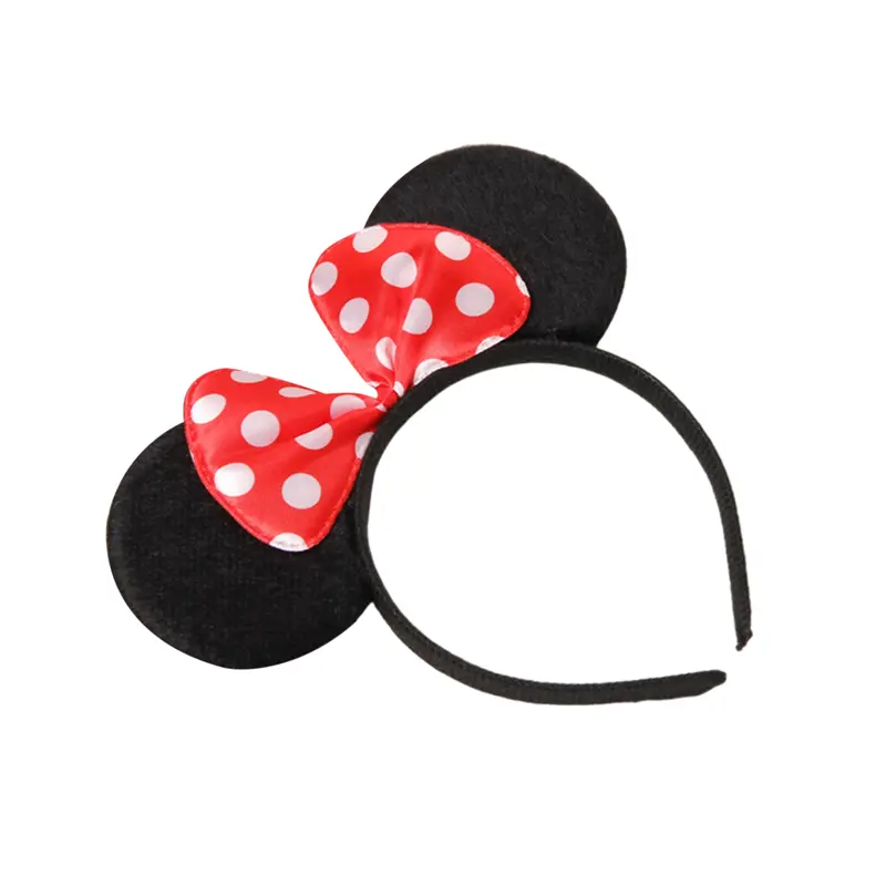 Toddler Hair Hoop, Dot Print/Sequin Bow Cartoon Mouse Head Headbands