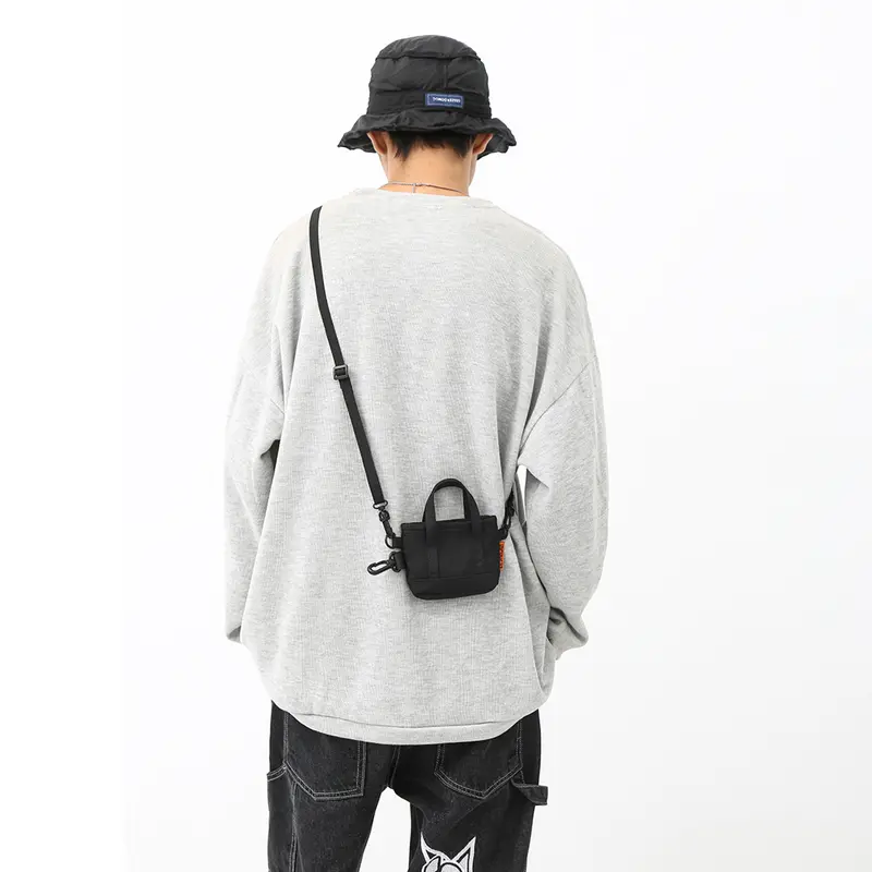 Túi Đeo Vai Nylon, Unisex, Màu Trơn Phong Cách Thường Ngày túi Messenger Có Khóa Kéo 4