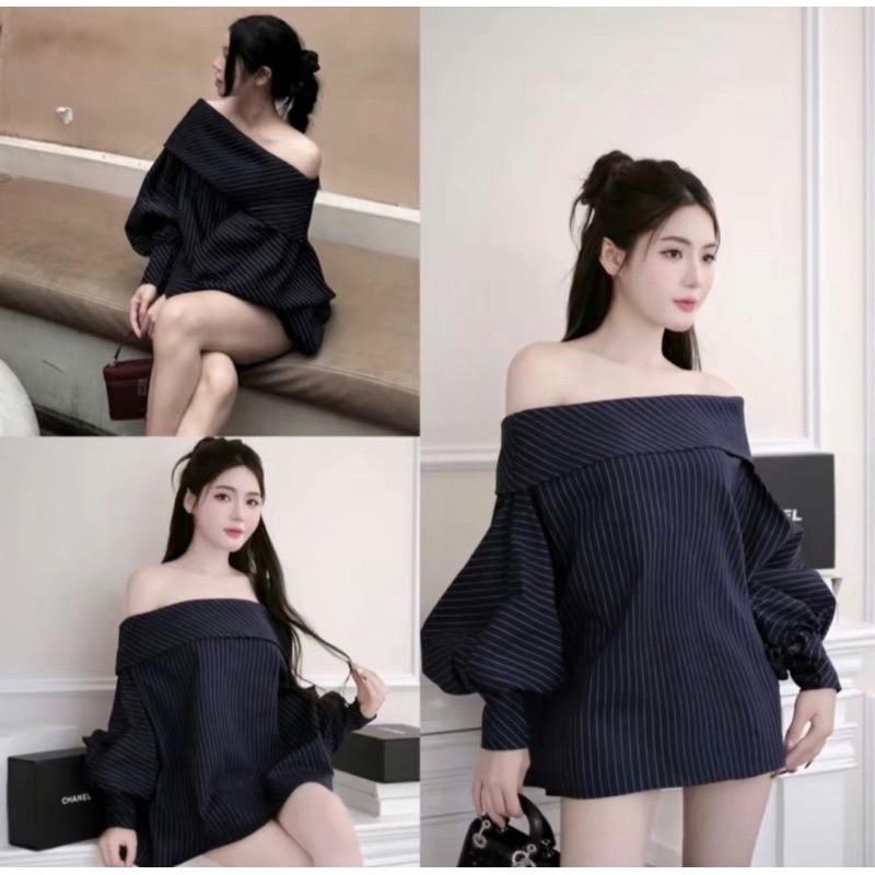 [ Bèo Béo Bigsize ] Áo Trễ Vai Babydoll Dáng Bồng Tay Dài Form Bigsize 60-90Kg