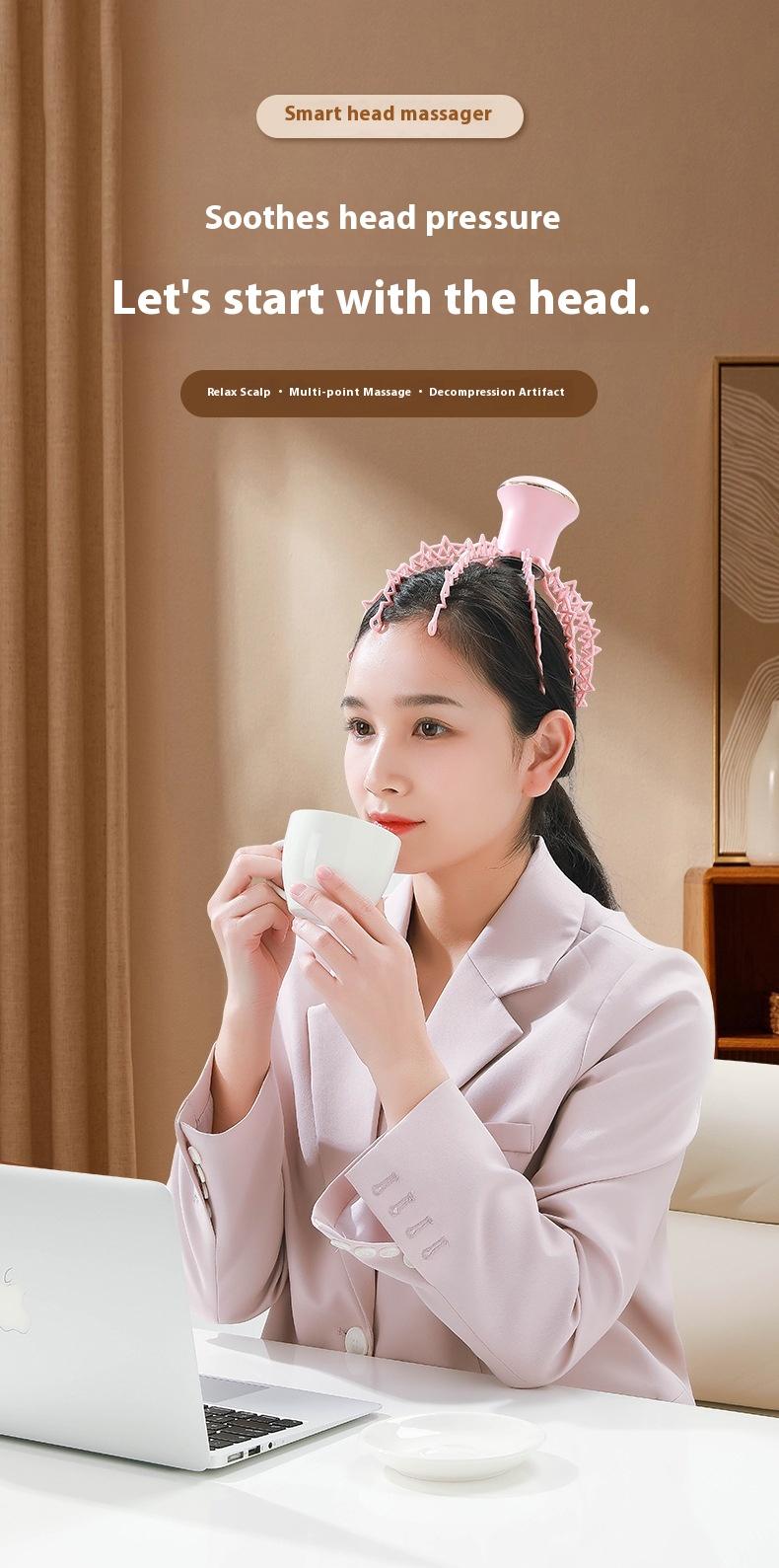 Product Introduction of Electric Head Massager Octopus Household Smart Head Therapy Machine Head Massage Instrument 0
