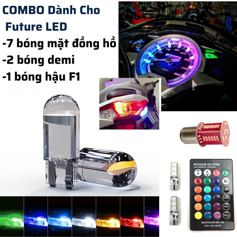 COMBO Tùy Chọn 7 Bóng led T10 Lắp Cho Mắt Đồng Hồ Và Led Hậu F1 , Led Demi Dành Cho Xe Future Led