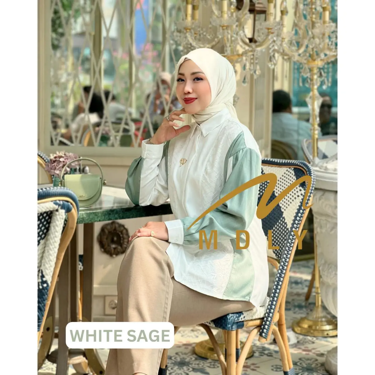 Baju atasan wanita Renatha Top by Mdly Cantik Fit Muslim Wudhu Nyaman