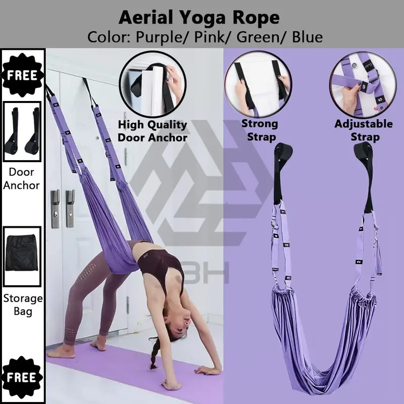 3H Adjustable Aerial Yoga Swing Anti-Gravity Hammock Stretch - TikTok ...