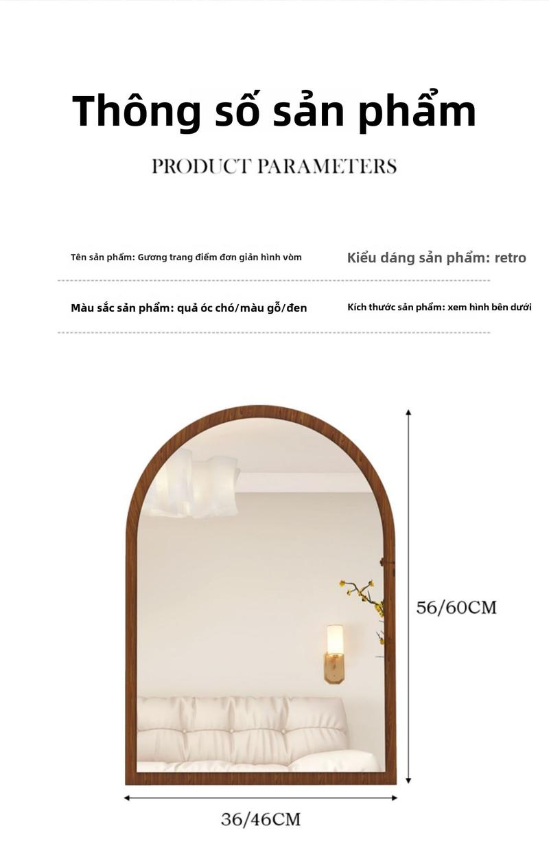 Product Introduction of Zhonggu Makeup Mirror Dressing Table Mirror Living Room Entrance Vintage Decorative Mirror Wall-Mountable Dressing Table Mirror 14