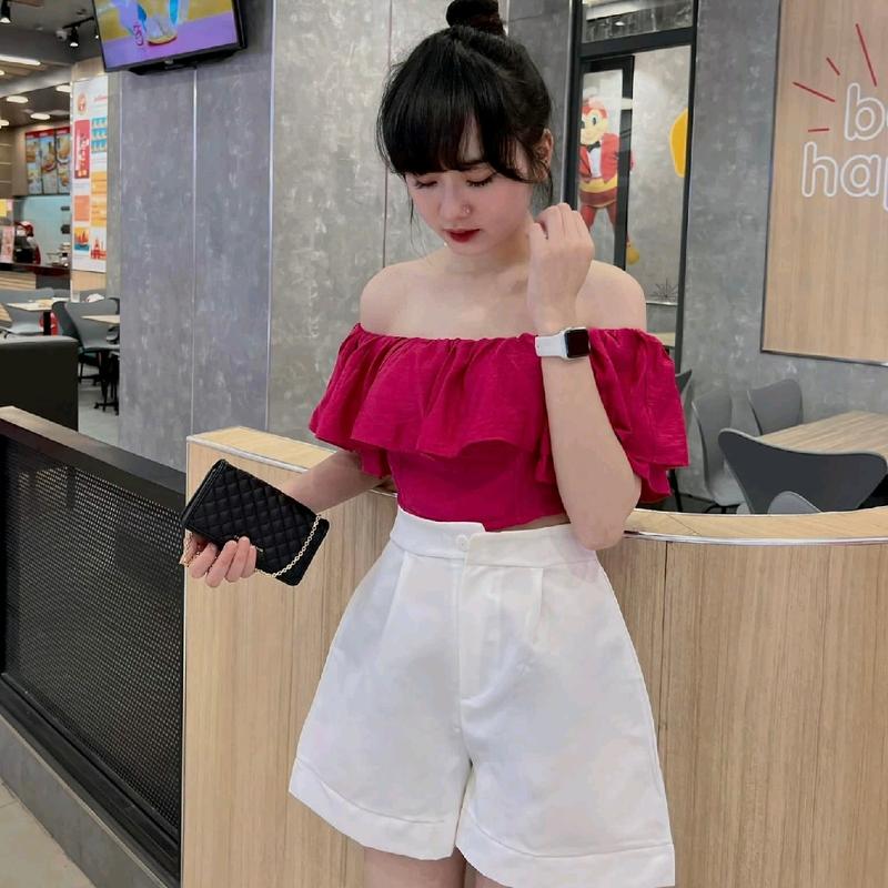 Áo Voan Trễ Vai Nhúng Lưng, Vải Xịn - BT Fashion (Nhúng Lưng Mới) áonuxinh