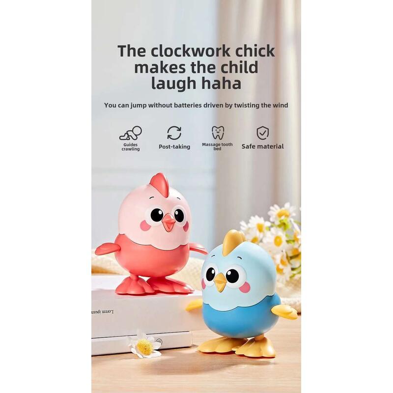 Product Introduction of Children's Cartoon Clockwork Wind-up Jumping Chick Baby Educational Toy Wind Up Kids Girls Boys Toys 9