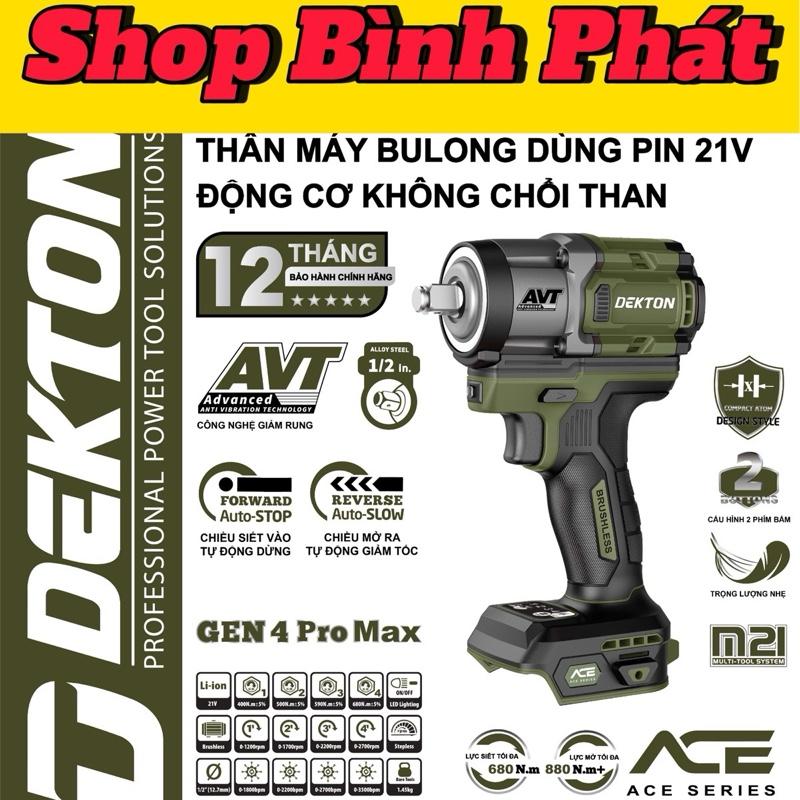MÁY SIẾT MỞ BULONG 680N.m DEKTON - THẾ HỆ THỨ 4 (GEN 4) M21-IW680PROMAX (Màu Xanh, màu Xám & màu Olive )... Bảo Hành 12 Tháng