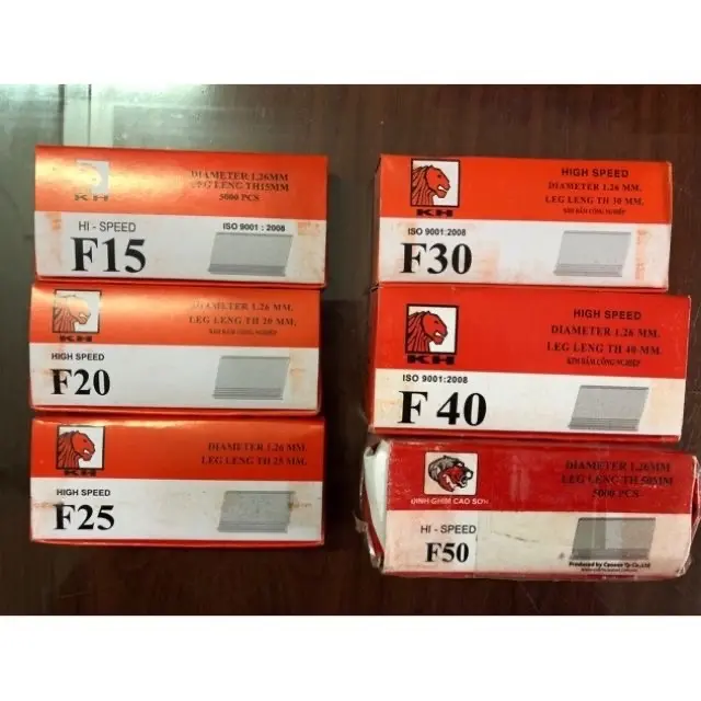 ￼Đinh công nghiệp F10,F15,F20,F25,F30,F40,F50 - đinh thẳng dùng cho máy bắn đinh F