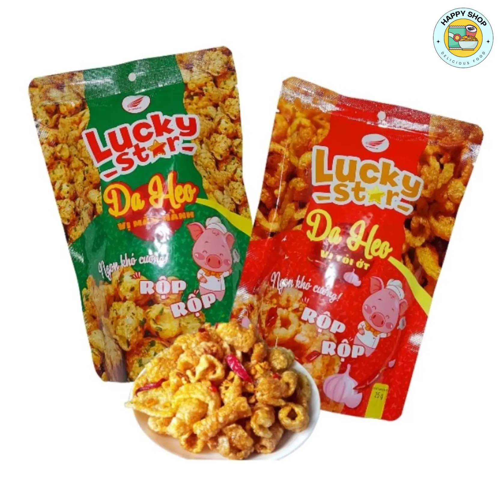 Da heo Lucky Star 25g - Vị Tỏi ớt / Vị Mắm hành
