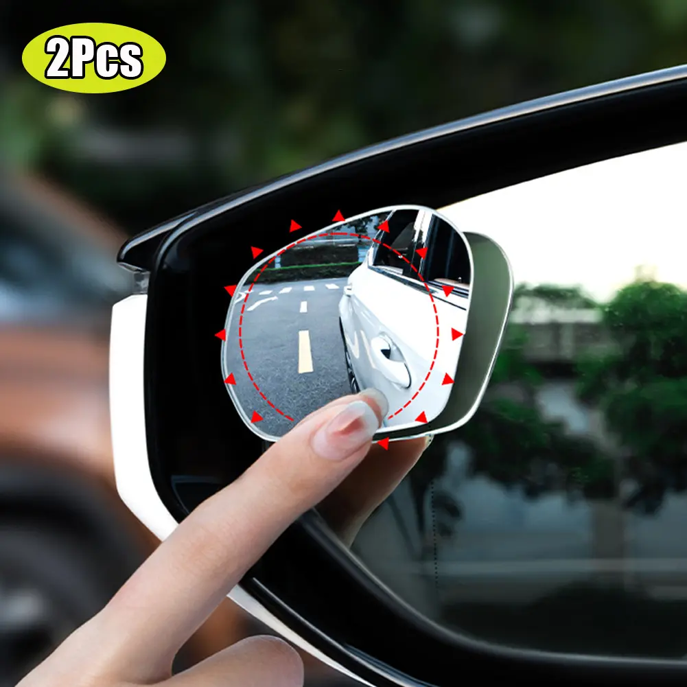 2Pcs Car 360° Rotating Adjustable Blind Spot Rear View Mirrors Wide Angle Mirror with Suction Cup Convex Mirror #471804