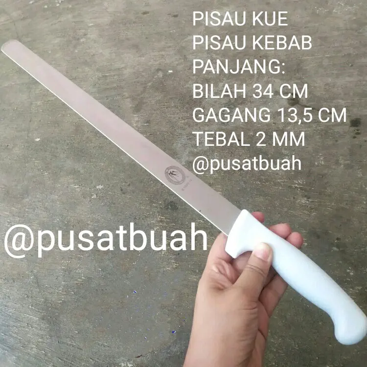 PISAU KUE ULANG TAHUN PISAU PANJANG 13 INCH PISAU CAKE PENGANTIN PISAU KEBAB PISAU DAGING PISAU KUE PERNIKAHAN WEDDING CAKE SERRATED NON SERRATED KNIFE STAINLESS STEEL POTONG ROTI BAKAR MARTABAK MANIS ASIN TOKO KUE TART LAPIS LEGIT BROWNIES SPONGE CAKE  P