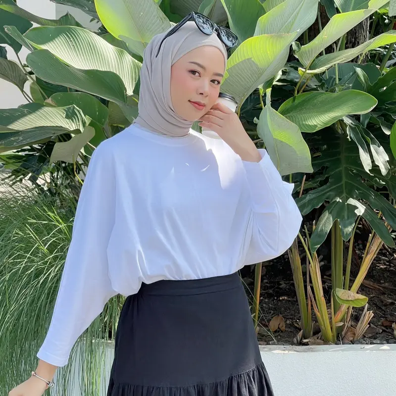 Outerres - AILEE BATWING TOP | Atasan Blouse Kaos Batwing Wanita Polos 5