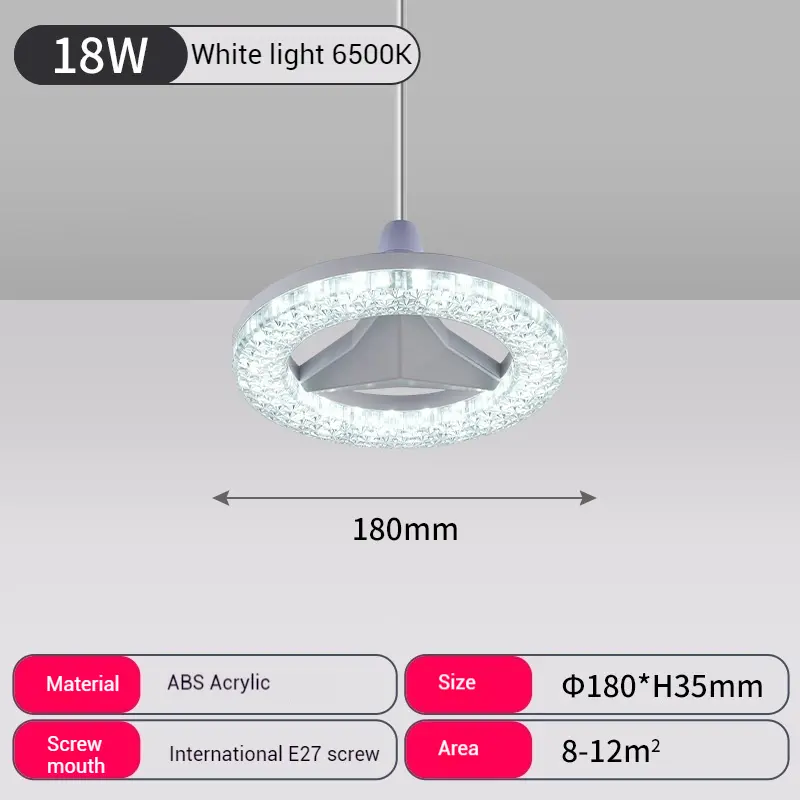 Đèn LED, Nguồn sáng, E27 Vít tròn, Đèn pha lê gia dụng, Bảo vệ mắt, Tiết kiệm năng lượng, Đèn UFO quả cầu LED 6