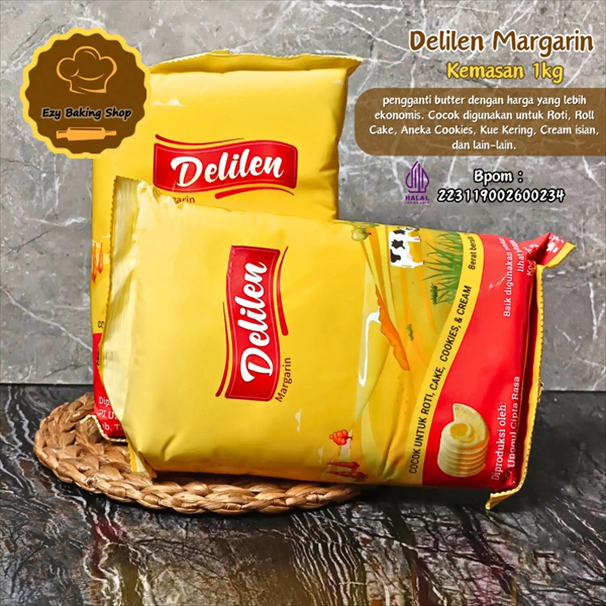Margarin DELILEN Mentega 1kg - Pengganti Butter - Shop | Tokopedia