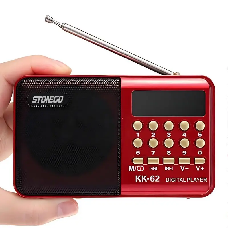 Portable Mini Radio, Rechargeable Digital FM USB TF MP3 Player, Handheld Speaker Equipment Suitable for Home, Office, Outdoor 0