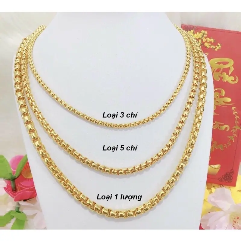 Dây chuyền chữ công mạ vàng phù hợp nam va nữ dễ đeo bền màu Trang Sức Chain