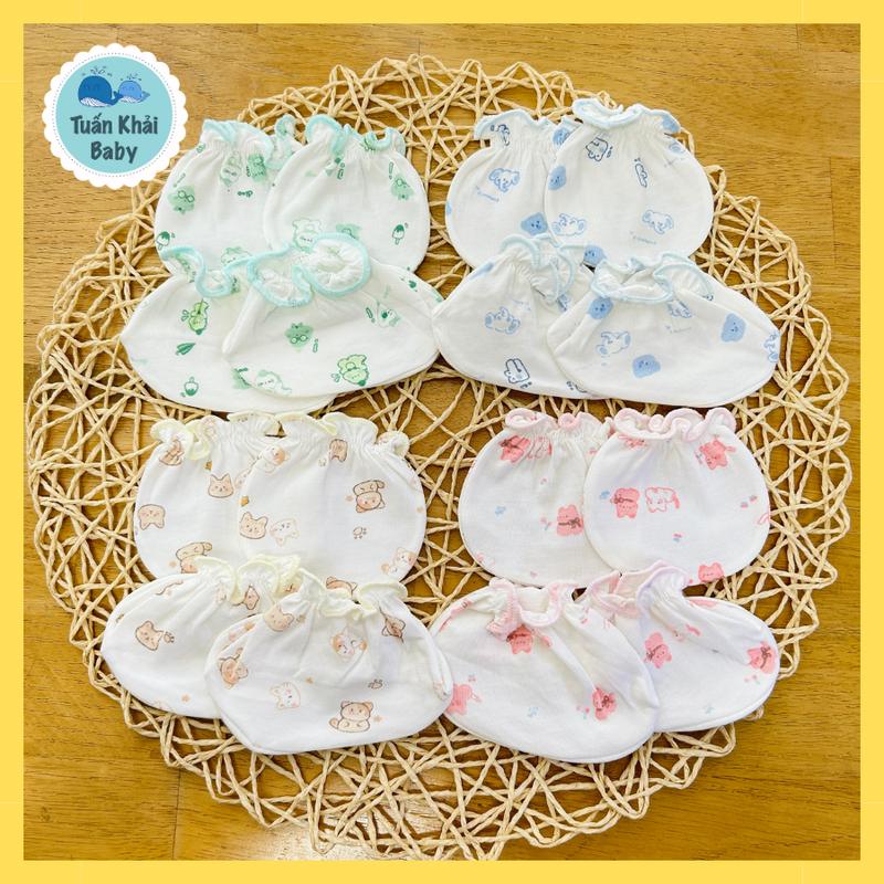 1 Set gồm: 1 Cặp bao tay, 1 Cặp bao chân sơ sinh cao cấp CUNCON, chất vải cotton co giãn 4 chiểu mềm, mịn, thoáng mát - tất Cho Bé