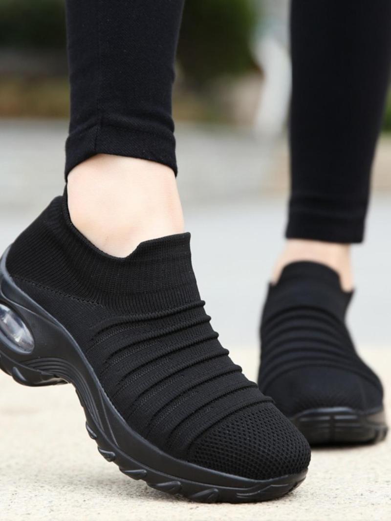 Product Introduction of Women's Simple Leisure Style Design Plain Breathable Comfortable Sports Running Shoes, Casual Versatile Outdoor Slip on Sneakers & Trainers, All-match Commuter Shoes for Work & Daily Wear 6
