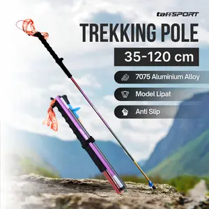 TaffSPORT Tongkat Hiking Lipat Trekking Pole 7075 Aluminium 120cm - 7075