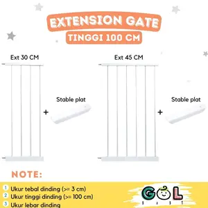 GOL Baby TINGGI 100 CM Extension Baby Safety Gate Pintu Pagar Pengaman Pembatas Bayi Anak Tangga Dapur Kamar Safe Safety Gate Extension 30cm & 45cm -Safety gate pengaman tangga TINGGI 100CM